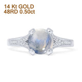 Round Split Shank Diamond Gold Ring