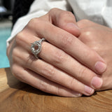 Round Halo Twisted Split Shank Diamond Ring