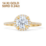 Round Halo Diamond Gold Ring