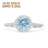 Round Halo Diamond Gold Ring