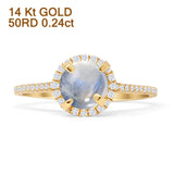 Round Halo Diamond Gold Ring