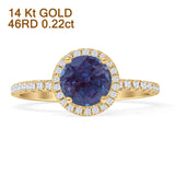 Round Halo Diamond Gold Ring