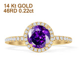 Round Halo Diamond Gold Ring