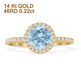 Round Halo Diamond Gold Ring