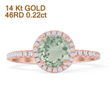 Round Halo Diamond Gold Ring