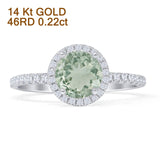 Round Halo Diamond Gold Ring