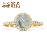 Round Halo Diamond Gold Ring