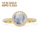 Round Halo Diamond Gold Ring