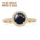 Round Halo Diamond Gold Ring