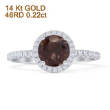 Round Halo Diamond Gold Ring