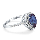 Pear Teardrop Halo Natural Diamond Ring