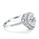 Pear Teardrop Halo Natural Diamond Ring