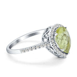 Pear Teardrop Halo Natural Diamond Ring