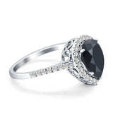 Pear Teardrop Halo Natural Diamond Ring