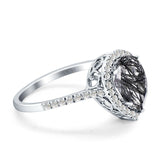 Pear Teardrop Halo Natural Diamond Ring
