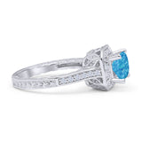 Princess Cut Halo Art Deco Gold Ring