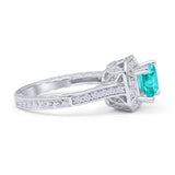 Princess Cut Halo Art Deco Gold Ring