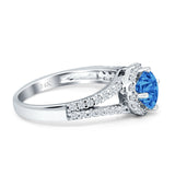 Three Stone Round CZ Gold Ring