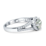 Round Halo Split Shank Gold Ring