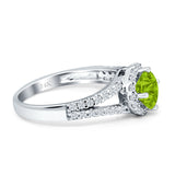 Three Stone Round CZ Gold Ring