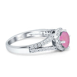 Three Stone Round CZ Gold Ring