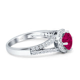 Three Stone Round CZ Gold Ring