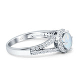 Three Stone Round CZ Gold Ring