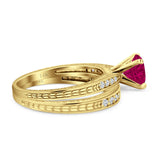 Round Two Piece Gold Ring