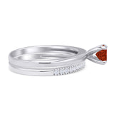 Two Piece Round Solitaire Eternity Gold Ring