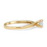Minimalist Round Solitaire Gold Ring