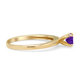 Minimalist Round Solitaire Gold Ring