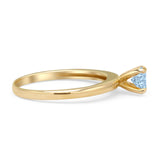 Minimalist Round Solitaire Gold Ring