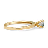 Minimalist Round Solitaire Gold Ring