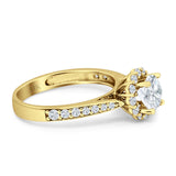 Round Floral Art Deco Gold Ring