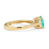 Princess Cut Solitaire Gold Ring