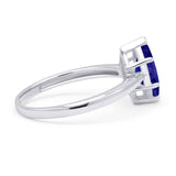 Marquise Blue Sapphire CZ Solitaire Gold Ring