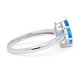 Marquise Blue Topaz CZ Solitaire Gold Ring