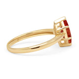 Marquise Garnet CZ Solitaire Gold Ring
