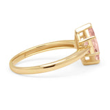 Marquise Morganite CZ Solitaire Gold Ring