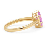 Marquise Pink CZ Solitaire Gold Ring