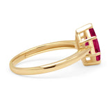 Marquise Ruby CZ Solitaire Gold Ring