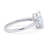 Marquise Lab Created White Opal Solitaire Gold Ring