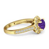 Round Flower Vintage Style Gold Ring