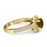 Round Flower Vintage Style Gold Ring