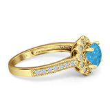 Round Flower Vintage Style Gold Ring