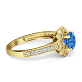 Round Flower Vintage Style Gold Ring