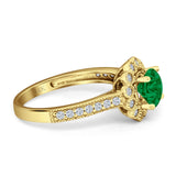 Round Flower Vintage Style Gold Ring