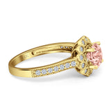 Round Flower Vintage Style Gold Ring