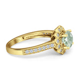 Round Floral Vintage Style Gold Ring