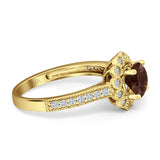 Round Floral Vintage Style Gold Ring